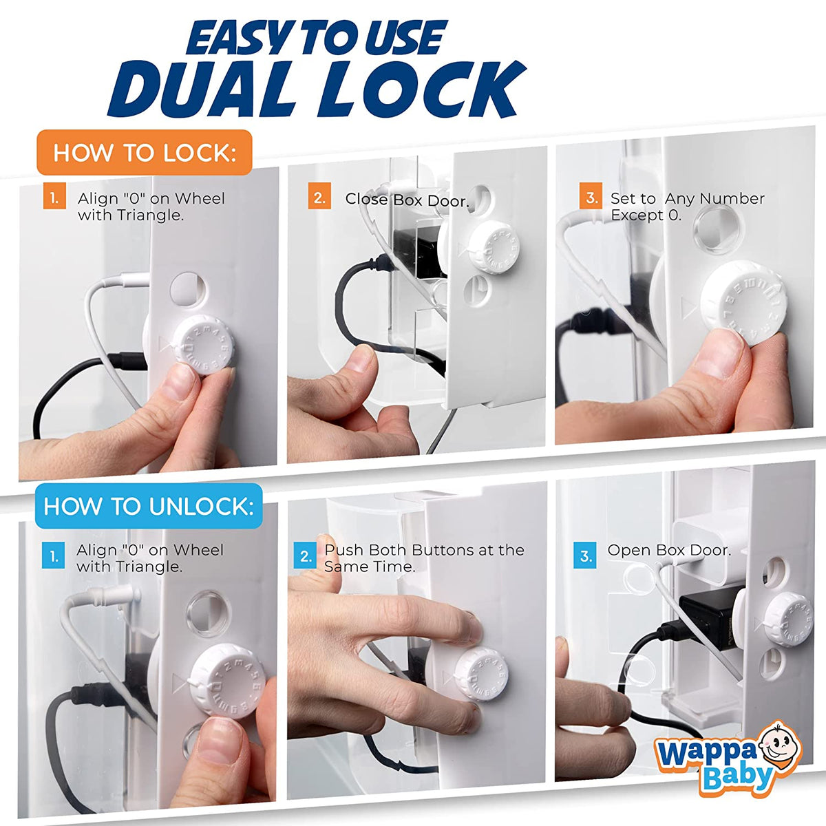 Clear Outlet Cover Box [Patented] Double Lock for Much Better Toddler