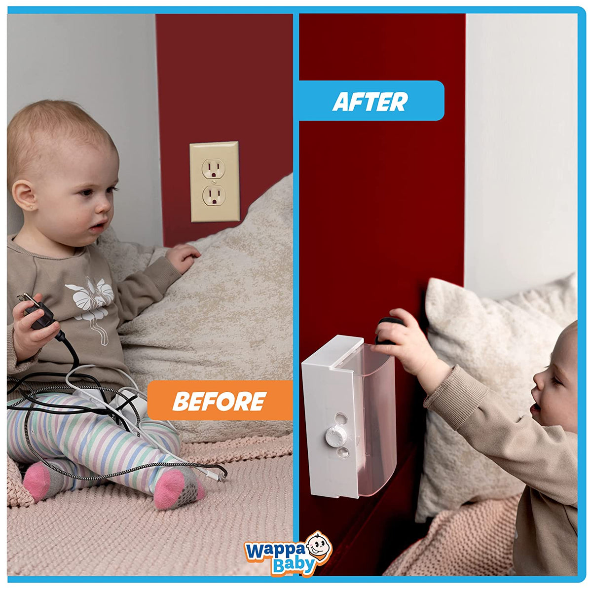 Clear Outlet Cover Box [Patented] Double Lock for Much Better Toddler