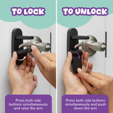 Door Lever Lock (3 Pack) – Prevents Toddlers from Opening Doors | Black