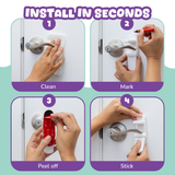 Door Lever Lock (4 Pack) – Prevents Toddlers from Opening Doors | White