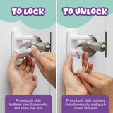 Door Lever Lock (6 Pack) – Prevents Toddlers from Opening Doors | White
