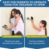 Door Lever Lock (1 Pack) Prevents Toddlers from Opening Doors. 3.25" L * 1.5" W * 4.5" H Easy One Hand Operation for Adults. Durable ABS with 3M Adhesive Backing. Simple Install (Black)