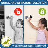 Door Lever Lock (1 Pack) Prevents Toddlers from Opening Doors. 3.25" L * 1.5" W * 4.5" H Easy One Hand Operation for Adults. Durable ABS with 3M Adhesive Backing. Simple Install (Black)