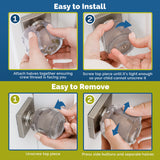 Child Safety Door Knob Cover (6 Pack) Hard-to-Remove Dual-Lock | Semi-Clear
