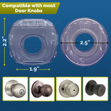 Child Safety Door Knob Cover (6 Pack) Hard-to-Remove Dual-Lock | Semi-Clear