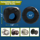 Child Safety Door Knob Cover (4 Pack) Hard-to-Remove Dual-Lock | Black