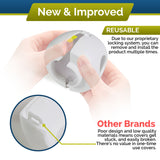 Child Safety Door Knob Cover (6 Pack) Hard-to-Remove Dual-Lock | Semi-Clear