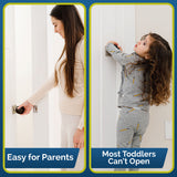Child Safety Door Knob Cover (4 Pack) Hard-to-Remove Dual-Lock | Black