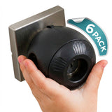 Child Safety Door Knob Cover (6 Pack) Hard-to-Remove Dual-Lock | Black