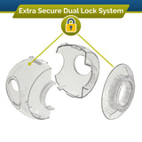 Child Safety Door Knob Cover (6 Pack) Hard-to-Remove Dual-Lock | Semi-Clear