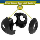 Child Safety Door Knob Cover (4 Pack) Hard-to-Remove Dual-Lock | Black