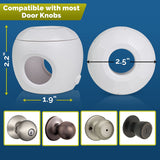 Child Safety Door Knob Cover (4 Pack) Hard-to-Remove Dual-Lock Door Handle Covers for Kids - Reusable Baby Proof Door Knob Locks - Installs Easily, No Tools Needed