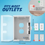 Clear Outlet Cover Box [Patented] Double Lock for Much Better Toddler Proofing, Easier Operation, Simple 3 Step Install with Included Screws. Provides Extra Space Inside for Plugs