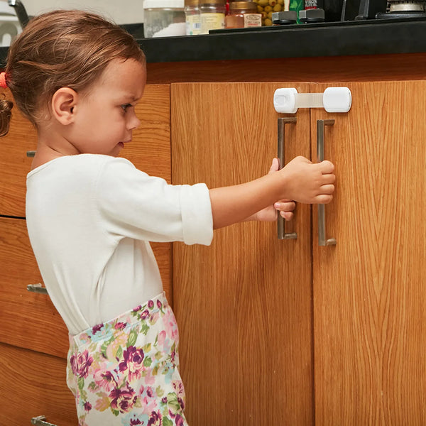 Child Safety Strap Locks (4 Pack) for Fridge, Cabinets, & More