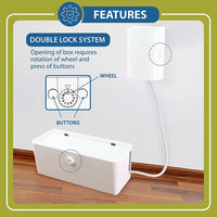 Power Strip Cover and Outlet Cover Box - Effectively Baby Proofs Power Strip and Electrical Outlet. with Patended Double Lock, Protects Small Hands & Fingers