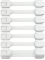 Child Safety Locks -VALUE PACK (10 Straps)- No Tools or Drilling (White/White)
