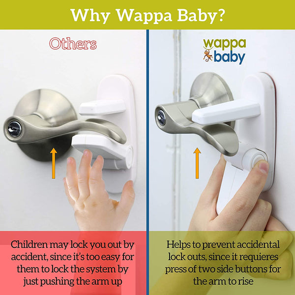 Improved Childproof Door Lever Lock. Prevents Toddlers from Opening Do –  Wappa Baby