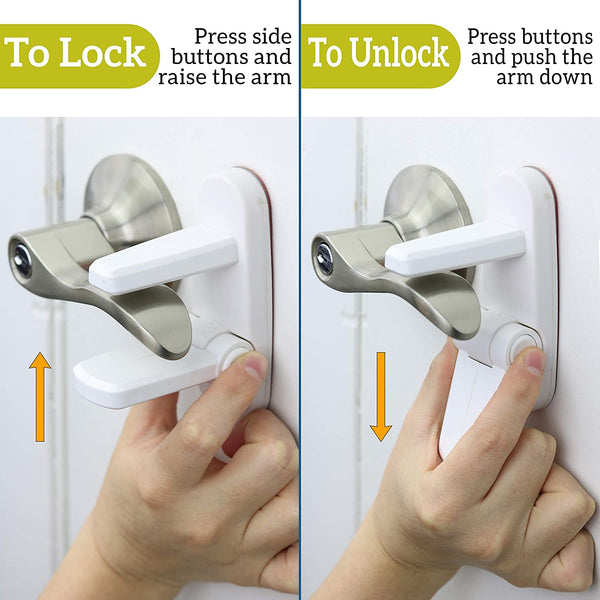 2-Pack) Door Lever Lock Baby Proofing - Upgraded Child Safety Toddler
