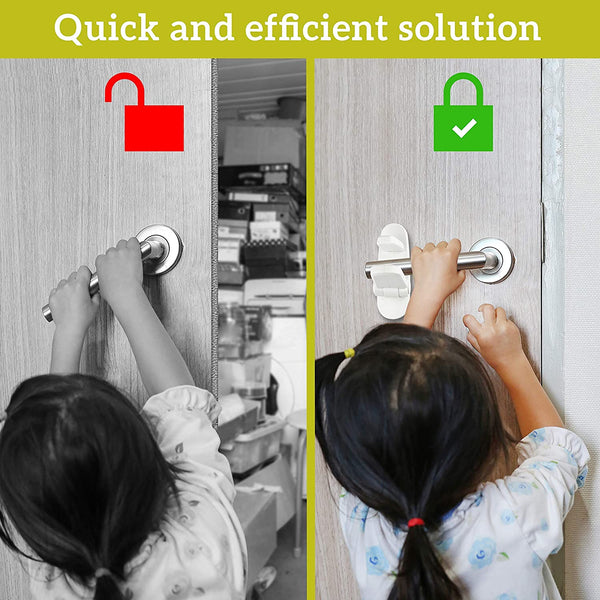 Improved Childproof Door Lever Lock. Prevents Toddlers from Opening Do –  Wappa Baby