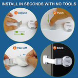 Reusable Child Safety Lock Set (6 Pack + 12 Pads) | Babyproofing Latches