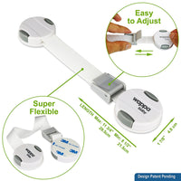Reusable Child Safety Lock Set (6 Pack + 12 Pads) | Babyproofing Latches