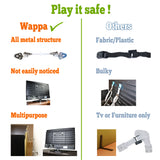 Metal TV Safety Straps (2-Pack) Heavy Duty Furniture & TV Anti Tip Straps | Sturdy Hardware Included